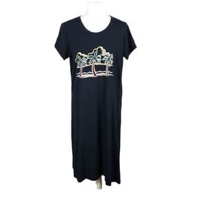 Katz Black Palm Tree T-shirt Dress